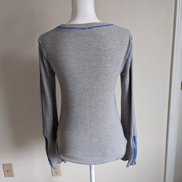 Free People Thermal Top w Zipper Sleeves - Picture 3 of 7
